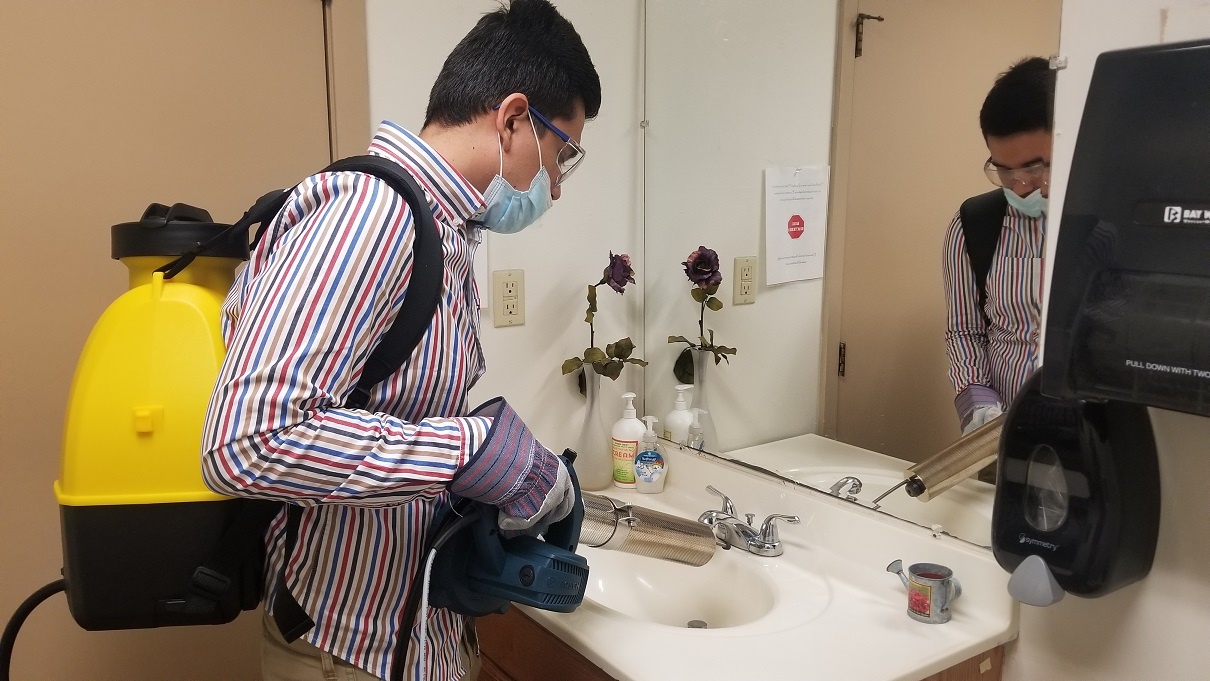 Cleaning Bathrooms with SaniZap1