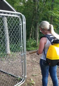 Dog Kennel leaning