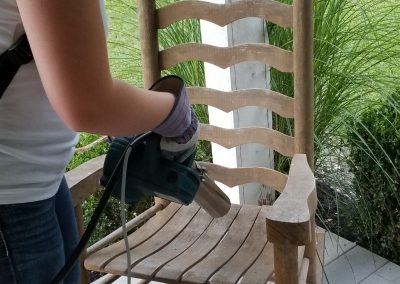 Wooden Chair Sanitizing